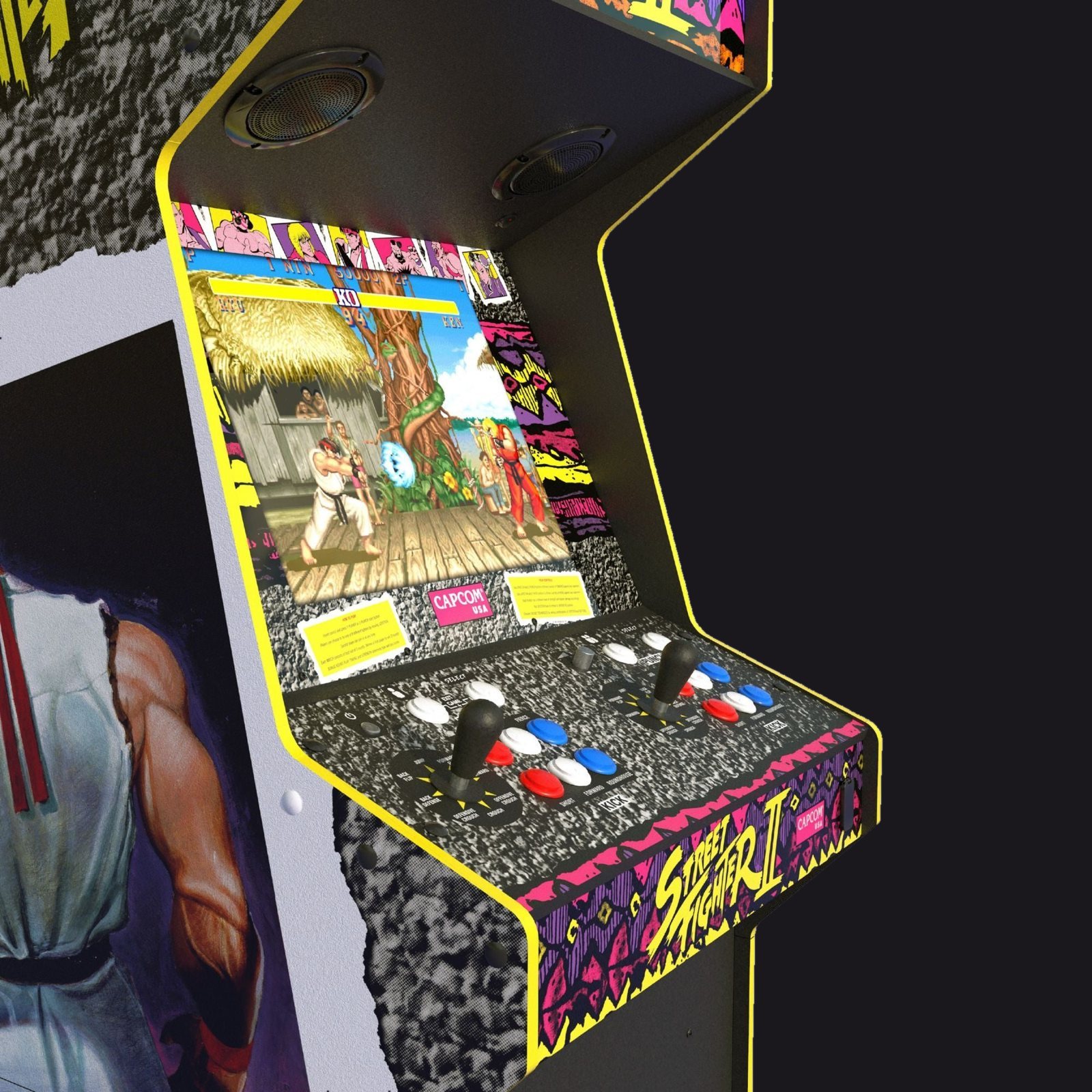 Street Fighter II XT control panel from an angle